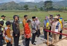 Titik Soeharto Tinjau Jaringan Irigasi Tersier di Kulonprogo